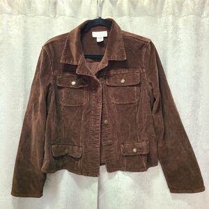 Chadwick’s Chocolate Brown Corduroy Jacket Womens 10P VTG